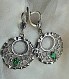 Великі круглі ювелірні срібні сережки, фото 3