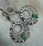 Великі круглі ювелірні срібні сережки, фото 6