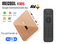 Медиаплеер Mecool KM6 Deluxe 4/64GB Amlogic S905X4 AV1 AndroidTV 11 смарт тв приставка