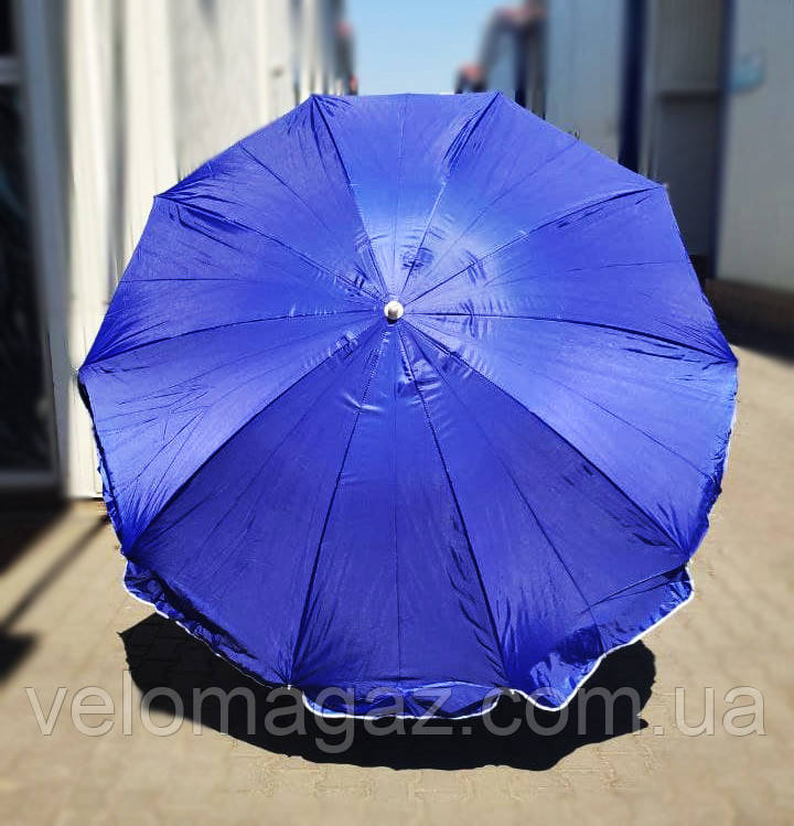 Пляжний зонт 1,6 м з нахилом, чохол, синій