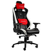 NOBLECHAIRS EPIC Real Leather Blck/Wht/Red (NBL-RL-EPC-001)