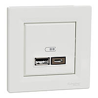 Розетка USB 2.4A Schneider Electric Asfora белая EPH2700321