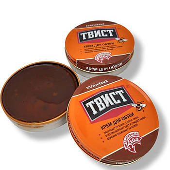 Крем для взуття Твіст шайба коричневий 50 мл РОЗПРОДАЖ