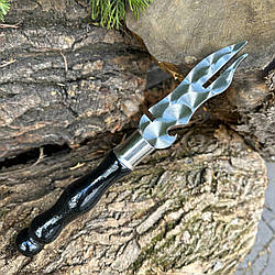 Вилка з дерев'яною ручкою для зняття м'яса 280х2мм чорна