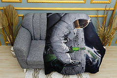 Плед «Астронавт з пивом на місяці. Astronaut with beer on the moon» Одношаровий, 150х210 см