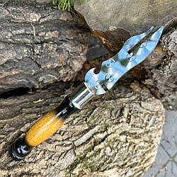 Вилка Mzavod з дерев'яною ручкою для зняття м'яса 280х2мм двокольорова