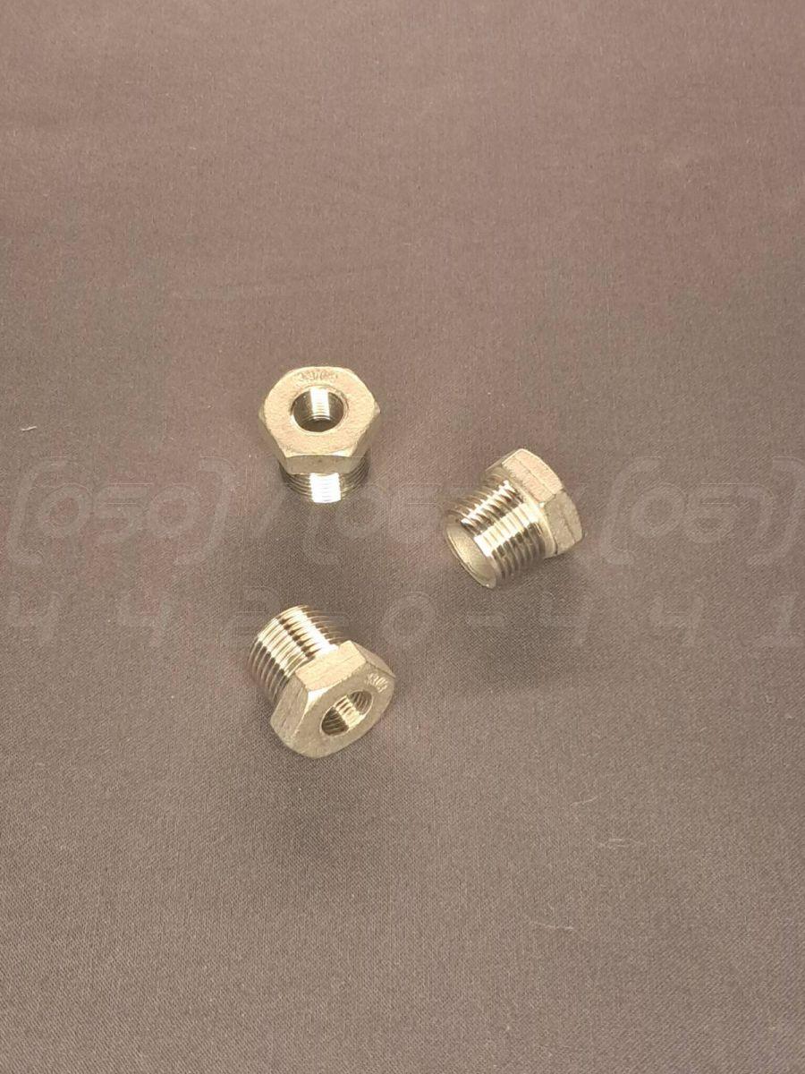 Футорка нержавіюча Ду 10 (3/8") зовнішня на Ду 6 (1/8") внутрішня різьби лита ISO 4144, EN 10241, DIN 2987