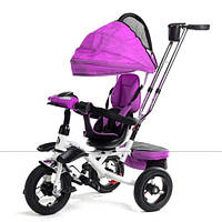 Велосипед трехколёсный детский Baby Trike 6699 Фиолетовый | Велосипед-коляска с родительской ручкой