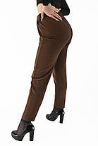 Жіночі трикотажні штани Kenalin Штани з кишенями Шоколадний колір, фото 4