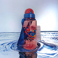 Дитяча пляшка для води напоїв 500ml з трубочкою Спайдермен Marvel.