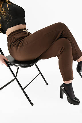 Жіночі трикотажні штани Kenalin Штани з кишенями Шоколадний колір, фото 1