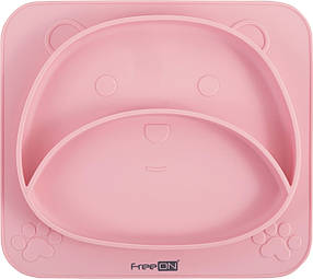 Силіконова тарілка дитяча  Bear, рожева 103 All FreeON
