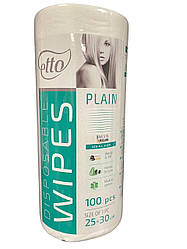 Серветки, спанлейс, 30 см*25 см Гладкі (100 шт. у рулоні) TM Etto