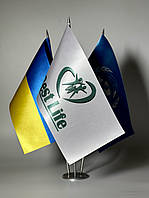 Настольные флаги Украины ООН и компании BestLife с 3 металлическими держателями
