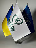Настільні прапори України ООН та компанії BestLife з 3 металевими тримачами, фото 2