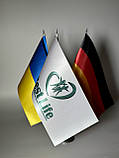Настільні прапори України Німеччини та компанії BestLife з 3 металевими тримачами, фото 2