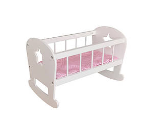 Дерев`яна колиска для ляльки 32927  білий 228 All FreeON