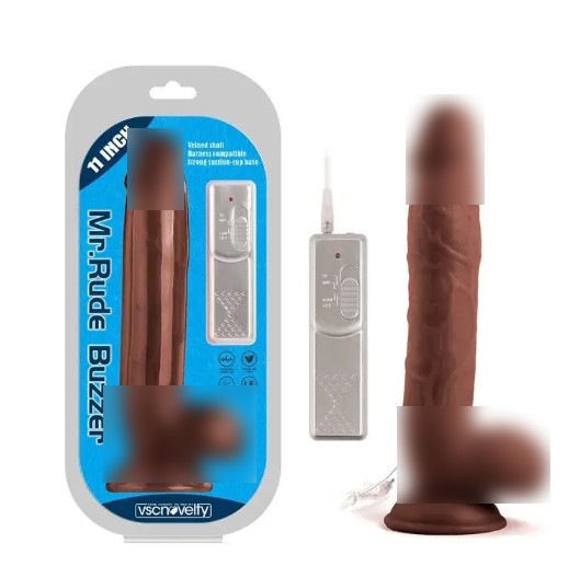 Вібратор на присоску Buzzer Brown Mr. Rude 11.0, фото 1