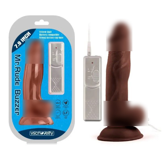 Вібратор на присоску Mr. Rude Buzzer Brown 7.9, фото 1