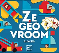 Набір дерев яних геометричних фігур DJECO Ze Geo Vroom 06436
