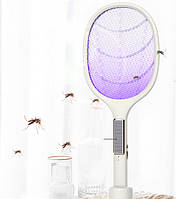 Аккумуляторная электрическая мухобойка ракетка 2700V/1200мАч уничтожитель мух, насекомых, комаров White