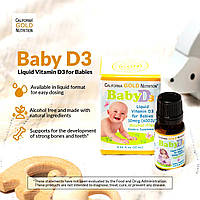 Витамін D3 в каплях для дітей, California Gold Nutrition Baby Vitamin D3