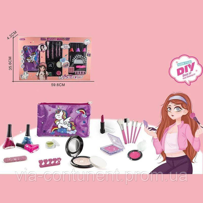 Набір косметики HZ 034 Make up Gift (набір для манікюру, помада, рум'яна, пудра, пензлі)