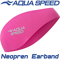 Повязка для плавания с липучкой женская из неопрена Aqua Speed Neopren Earband розовая