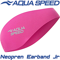 Повязка для плавания с липучкой женская из неопрена для юниоров Aqua Speed Neopren Earband Jr розовая