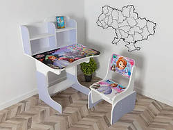Дитяча парта шкільна растишка зі стільцем Принцеса Софія (Princess Sofia) 102,фіолетова