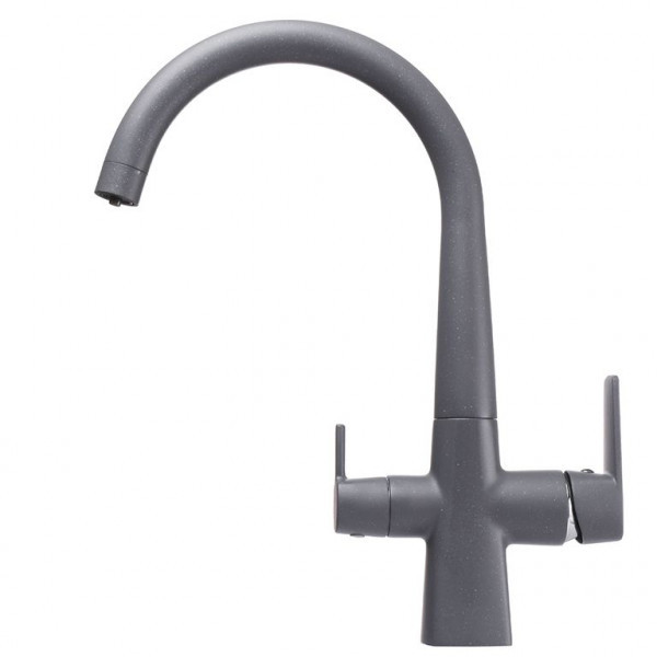 Змішувач для кухні під осмос Globus Lux GLLR-0999-3-TITANIUM на Гайці, латунь, Сірий Металік, фото 1