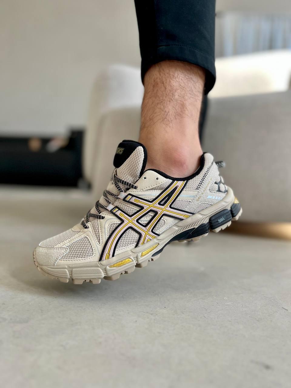 Чоловічі текстильні кросівки ASICS Gel коричневі, чоловічі кеди Асікс коричневі. Чоловіче взуття