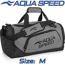 Сумка для басейну спортивна сумка для тренувань із плечовим ременем Aqua Speed Duffel Bag 35L сіро-чорна
