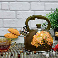 Чайник со свистком из нержавеющей стали Edenberg EB-I956 2 л для всех видов плит коричневый