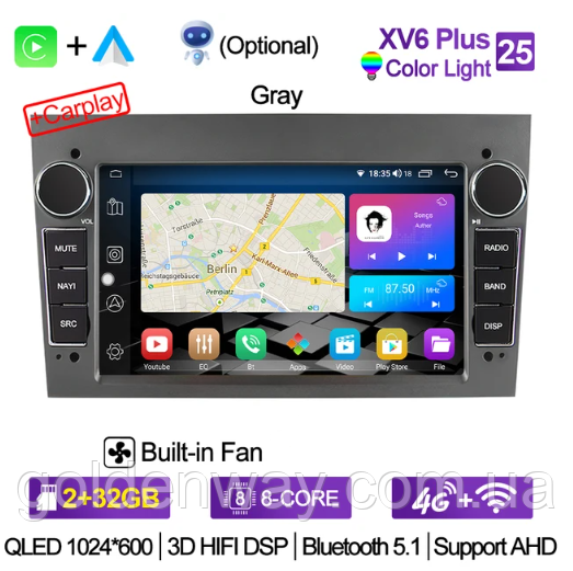 Штатна автомагнітола Android для OPEL Astra Zafira Vectra Corsa Combo Vivaro Signum Meriva S-XV6 8 ядер + 4G