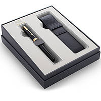 Набор ручек Parker SONNET 17 Black Lacquer GT FP M + черн.чехол + подар.уп. GIFT20 86 015b20 EVO