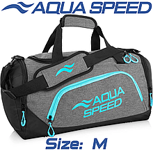 Сумка для басейну спортивна сумка для тренувань із плечовим ременем Aqua Speed Duffel Bag 35L сіро-блакитна