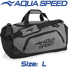Сумка для басейну спортивна сумка для тренувань із плечовим ременем Aqua Speed Duffel Bag 43L сіро-чорна