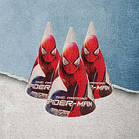 Ковпачки святкові дитячі на голову, ковпаки з принтом Людина Павук супермен набір 10 шт