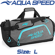 Сумка для басейну спортивна сумка для тренувань із плечовим ременем Aqua Speed Duffel Bag 43L сіро-блакитна
