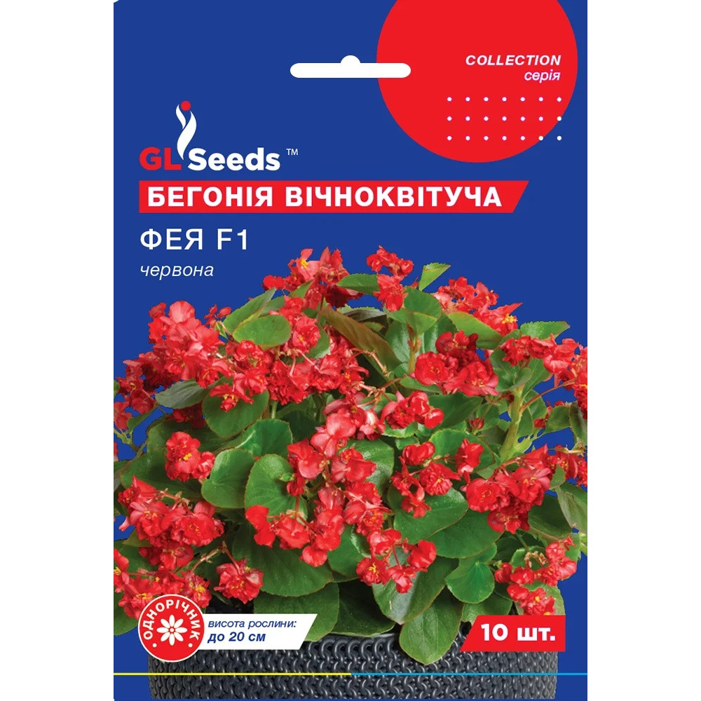 Насіння Бегонія Фея червона GL Seeds 10шт (collection2467)