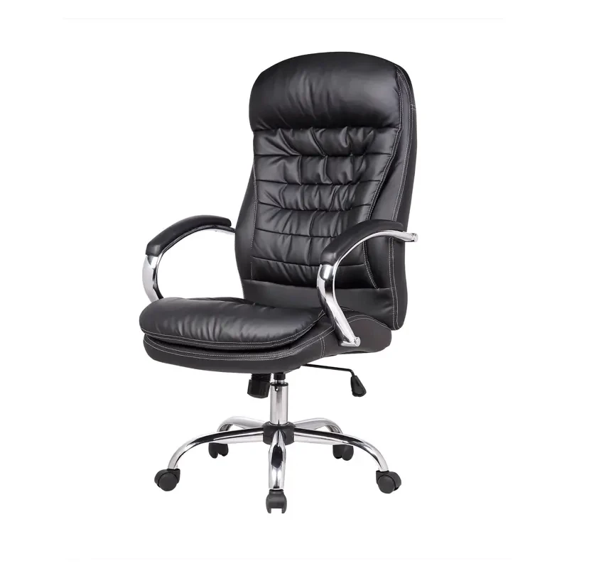 Крісло офісне Валенсія хром механізм anyfix екошкіра чорна (АКЛАС-ТМ)