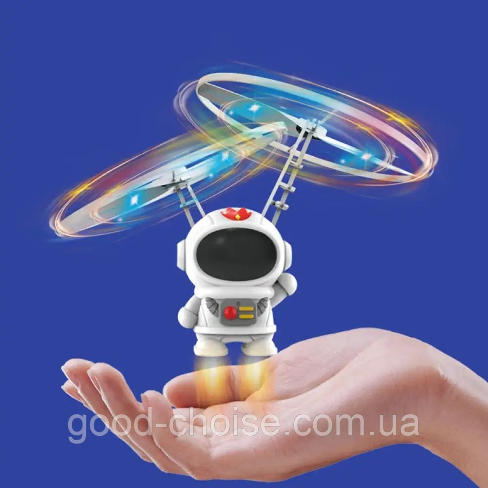 Літаючий Космонавт, з підсвічуванням / Індукційна іграшка / Спінер, що левітує, фото 1