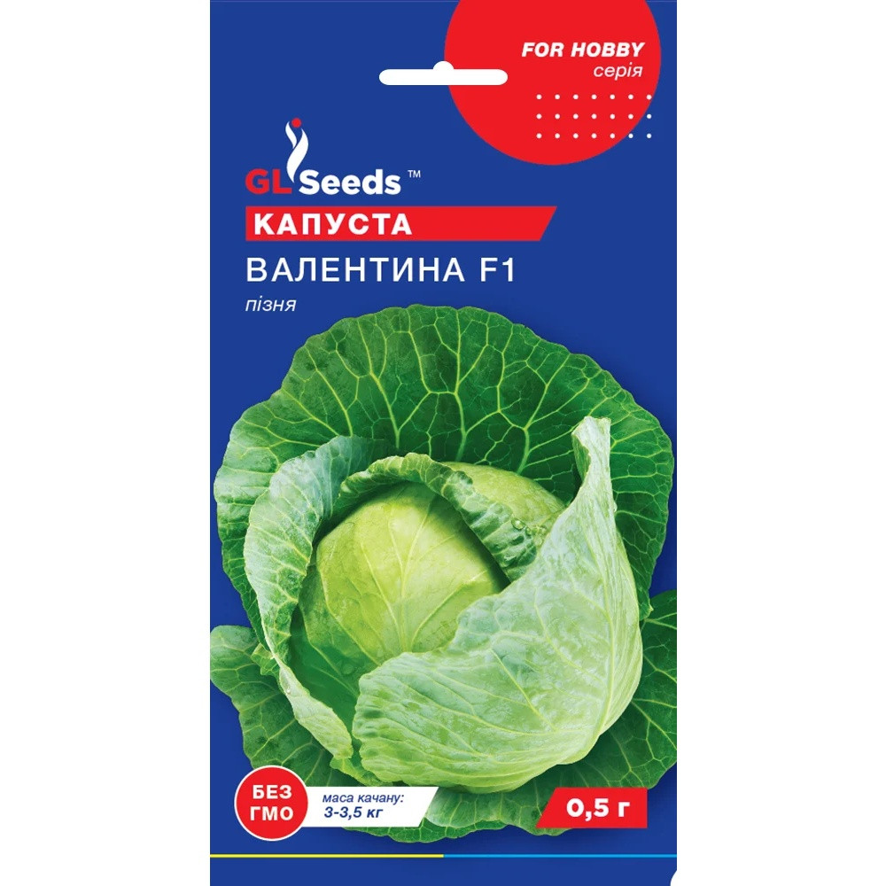 Насіння Капуста білокачанна Валентина F1 Німеччина GL Seeds 0.5г (For Hobby370), фото 1