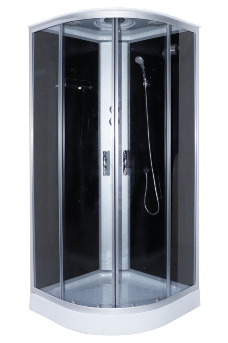 Душовий бокс KO&PO 126 (90) G 90х90х217, низький піддон, без форсунок, тоноване скло, чорний, фото 1