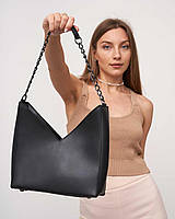 Стильная женская мини сумочка клатч на цепочке,качественная сумка для девушек с цепочкой «Карли» черная