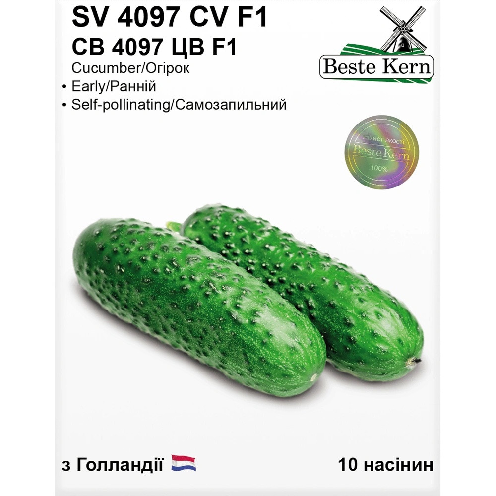 Насіння Огірок партенокарпік СВ 4097 ЦВ F1 Beste Kern 10шт (For Hobby2528)