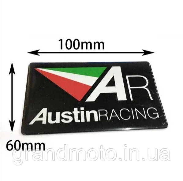 Металева табличка-наклейка на глушник Austin Racing AR