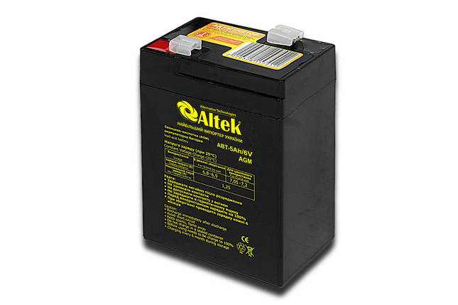 Акумулятор ALTEK ABT 5Аh 6V AGM, фото 1