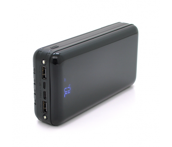 PowerBank Bix-30000mAh, Input:MicroUSB+Type-C, Output:4USB/ Type-C/MicroUSB/Lightning, QC22.5W/PD20W, Black